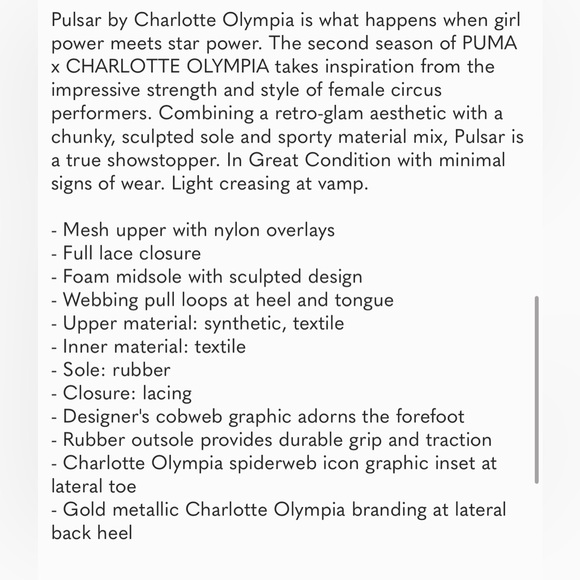 COPY - PUMA X CHARLOTTE OLYMPIA Pulsar Sneakers in Red Dahlia-6.5 - Picture 11 of 11